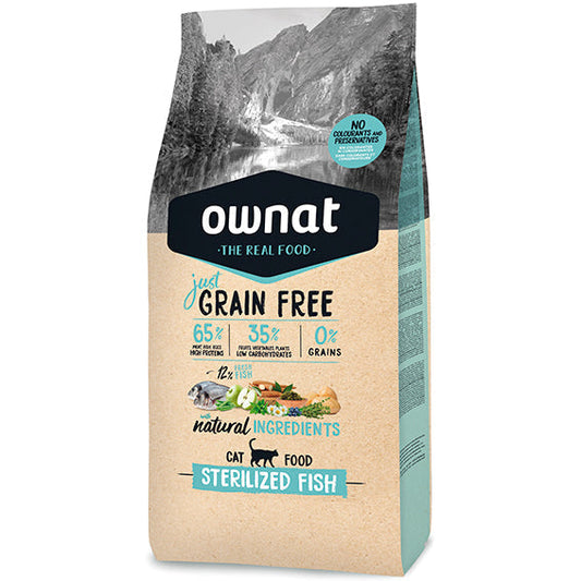 OWNAT JUST GATO PIENSO GRAIN FREE ESTERILIZADOS PESCADO 1KG