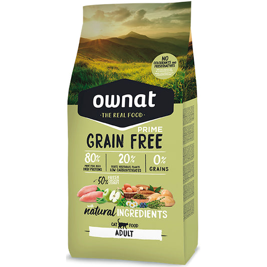 OWNAT PRIME GATO ADULTO PIENSO GRAIN FREE POLLO Y PAVO 1KG