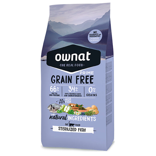 OWNAT PRIME GATO ADULTO PIENSO GRAIN FREE ESTERILIZADOS PESCADO 3KG