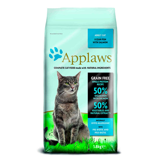 APPLAWS CAT DRY ADULT PESCADO Y SALMON 1.8KG