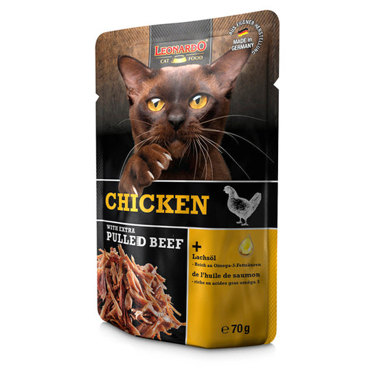 LEONARDO SOBRE PULLED POLLO 70GR
