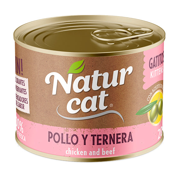 NATURCAT KITTEN POLLO Y TERNERA 200 GR