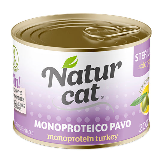 NATURCAT MONOPROTEICO ESTERILIZADO PAVO 200 GR