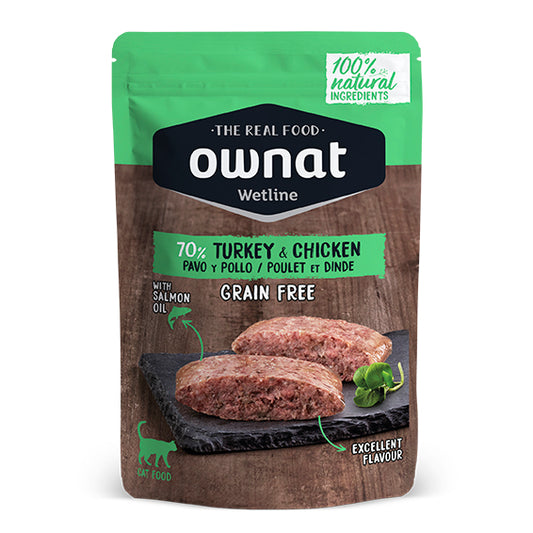 OWNAT CAT WET POLLO Y PAVO 85GR